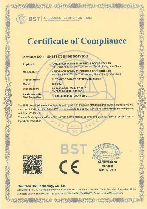 CE Certificate CE Certificate